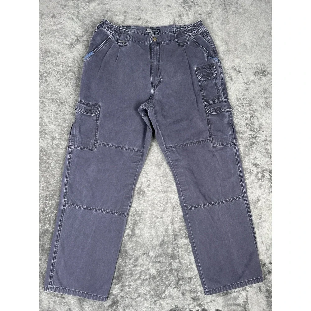5.11 Tactical Series Cargo Pants Men Size 36x32 Navy Blue Distressed